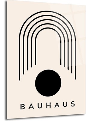 GLAZELLA Bauhaus Siyah Geometrik Minimalist Cam Tablo