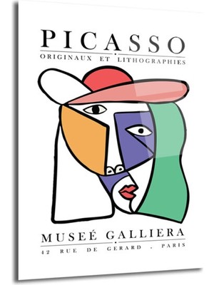 GLAZELLA Picasso Kübist Portre Cam Tablo - Modern Sanat Duvar Dekoru