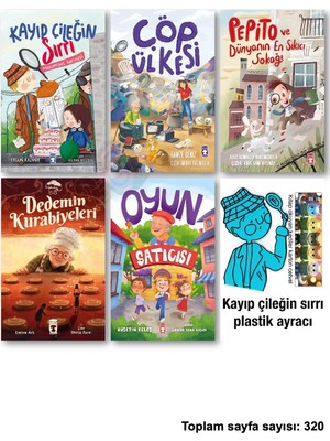 Timaş Çocuk Kayıp Çileğin Sırrı Çöp Ülkesi Pepito ve Dünyanın En Sıkıcı Sokağı Dedemin Kurabiyeleri Oyun Satıcısı