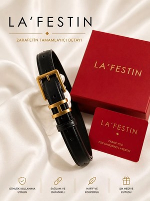 Lafestin Gold Toka Kadın Kemer , Pantolon Kemeri, Gömlek Kemeri,ceket Kemeri