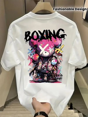Luliana 1.kalite Baskılı Oversize T-Shirt Günlük Tişört Trend Moda ve Modern Stil Styel %100 Organik Pamuk Relaxed