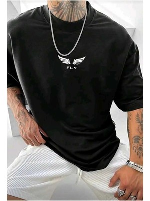Luliana Baskılı Premium Kalite Yıkama Sokak Stili Oversize T-Shirt