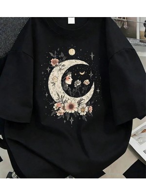 Luliana Baskılı Premium Kalite Yıkama Sokak Stili Oversize T-Shirt