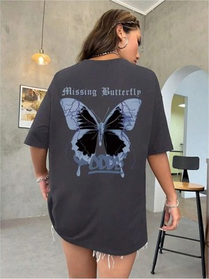 Luliana 1.kalite Baskılı Oversize T-Shirt Günlük Tişört Trend Moda ve Modern Stil Styel %100 Organik Pamuk Relaxed