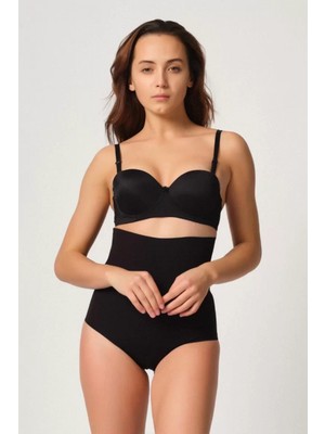 MiraLive Marsilyan- Siyah Mı Emay 2708 Lazer Yüksek Bel Kesim Slip Hayalet Korse