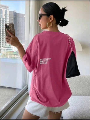 Luliana Baskılı Premium Kalite Yıkama Sokak Stili Oversize T-Shirt