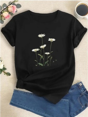 Luliana 1.kalite Baskılı Oversize T-Shirt Günlük Tişört Trend Moda ve Modern Stil Styel %100 Organik Pamuk Relaxed