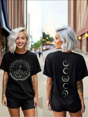 Luliana Baskılı Premium Kalite Yıkama Sokak Stili Oversize T-Shirt