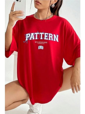 Luliana 1.kalite Baskılı Oversize T-Shirt Günlük Tişört Trend Moda ve Modern Stil Styel %100 Organik Pamuk Relaxed