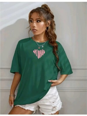 Luliana Baskılı Premium Kalite Yıkama Sokak Stili Oversize T-Shirt