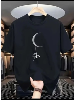 Luliana 1.kalite Baskılı Oversize T-Shirt Günlük Tişört Trend Moda ve Modern Stil Styel %100 Organik Pamuk Relaxed
