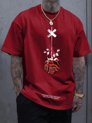 Luliana Baskılı Premium Kalite Yıkama Sokak Stili Oversize T-Shirt