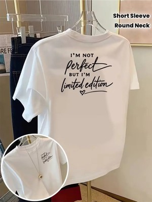 Luliana 1.kalite Baskılı Oversize T-Shirt Günlük Tişört Trend Moda ve Modern Stil Styel %100 Organik Pamuk Relaxed
