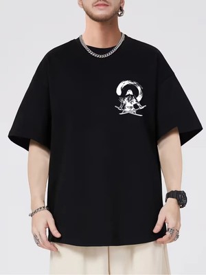 Luliana 1.kalite Baskılı Oversize T-Shirt Günlük Tişört Trend Moda ve Modern Stil Styel %100 Organik Pamuk Relaxed