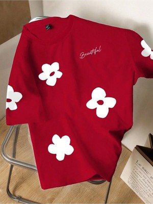 Luliana Baskılı Premium Kalite Yıkama Sokak Stili Oversize T-Shirt