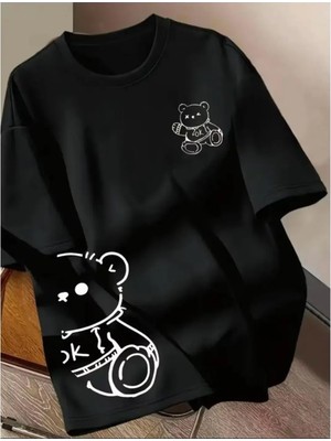 Luliana 1.kalite Baskılı Oversize T-Shirt Günlük Tişört Trend Moda ve Modern Stil Styel %100 Organik Pamuk Relaxed