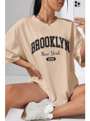 Luliana Baskılı Premium Kalite Yıkama Sokak Stili Oversize T-Shirt