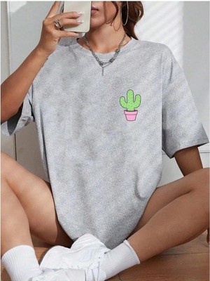 Luliana Baskılı Premium Kalite Yıkama Sokak Stili Oversize T-Shirt