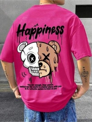 Luliana 1.kalite Baskılı Oversize T-Shirt Günlük Tişört Trend Moda ve Modern Stil Styel %100 Organik Pamuk Relaxed