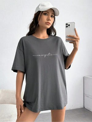 Luliana Baskılı Premium Kalite Yıkama Sokak Stili Oversize T-Shirt