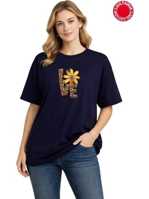 Luliana 1.kalite Baskılı Oversize T-Shirt Günlük Tişört Trend Moda ve Modern Stil Styel %100 Organik Pamuk Relaxed