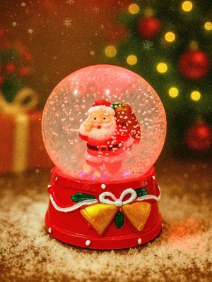 MiraLive Yeni Yıl LED Işıklı Hediye Torbalı Noel Baba Kar Küresi – Yılbaşı Temalı Dekoratif Süs 47