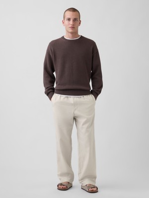 Gap Erkek Krem Keten Karışımlı Relaxed Taper Easy Pantolon