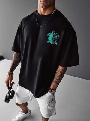 Luliana 1.kalite Baskılı Oversize T-Shirt Günlük Tişört Trend Moda ve Modern Stil Styel %100 Organik Pamuk Relaxed