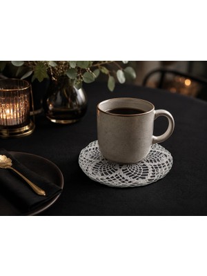 Muguetarts El Emeği Beyaz Rüyası Dantel Bardak Altlığı 10CM.