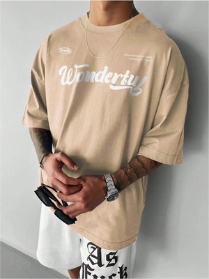 Luliana Baskılı Premium Kalite Yıkama Sokak Stili Oversize T-Shirt