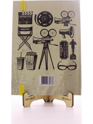 MiraLive Lastikli Çizgisiz Sert Kapak Retro Cinema Defter