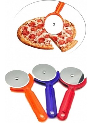 MiraLive 2 Adet  Pizza Dilimleyici Hamur Kesici Rulet Plastik Saplı Pizza Kesici Paslanmaz Çelik Yuvarlak