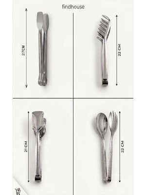 Paslanmaz Çelik A+ Plus Kaliteli 4lü Takım Servis Seti Izgara , Salata , Pasta , Makarna Maşası (Mutfak , Ev , Cafe , Restaurant , Otel)
