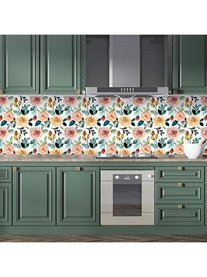 Esplendor Mutfak Tezgah Arası Folyo Kaplama Folyosu Renkli Çiçek 2. Model 60 x 300