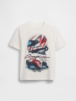 Gap Erkek Çocuk Beyaz Grafik Baskılı T-Shirt