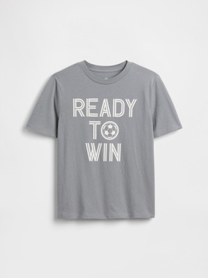 Gap Erkek Çocuk Gri Grafik Baskılı T-Shirt
