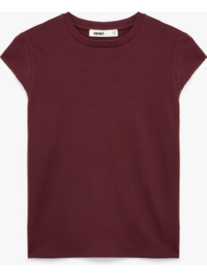 Koton Pamuklu Regular Fit Kap Kollu Bisiklet Yaka Basic Tişört