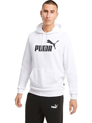 Puma Essentials Big Logo Kapüşonlu Sweatshirt Beyaz