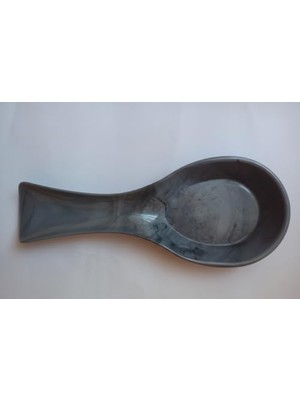 Esplendor Plastik Kaşıklık, Yatay Kaşık Altlığı – Tezgah Üstü Kullanıma Uygun, Hafif ve Pratik (Gri Mermer Desenli)