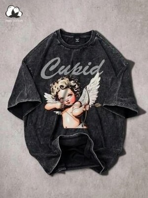 Luliana Baskılı Premium Kalite Yıkama Sokak Stili Oversize T-Shirt