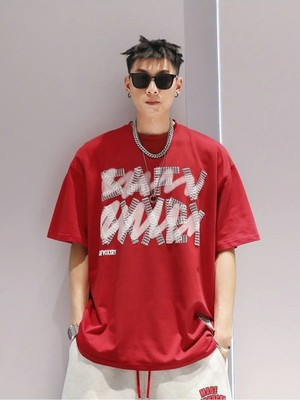 Luliana Baskılı Premium Kalite Yıkama Sokak Stili Oversize T-Shirt