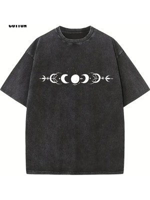 Luliana Baskılı Premium Kalite Yıkama Sokak Stili Oversize T-Shirt