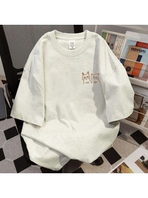 Luliana Baskılı Premium Kalite Yıkama Sokak Stili Oversize T-Shirt