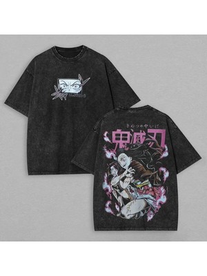 Luliana Baskılı Premium Kalite Yıkama Sokak Stili Oversize T-Shirt
