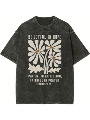 Luliana Baskılı Premium Kalite Yıkama Sokak Stili Oversize T-Shirt