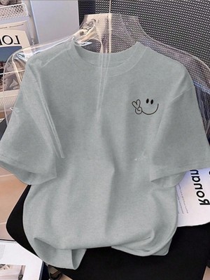 Luliana Baskılı Premium Kalite Yıkama Sokak Stili Oversize T-Shirt