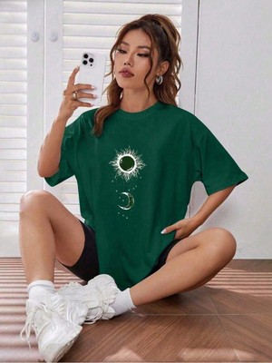 Luliana Baskılı Premium Kalite Yıkama Sokak Stili Oversize T-Shirt