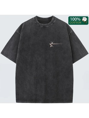 Luliana Baskılı Premium Kalite Yıkama Sokak Stili Oversize T-Shirt