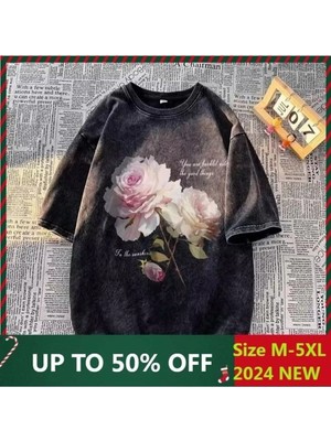 Luliana Baskılı Premium Kalite Yıkama Sokak Stili Oversize T-Shirt