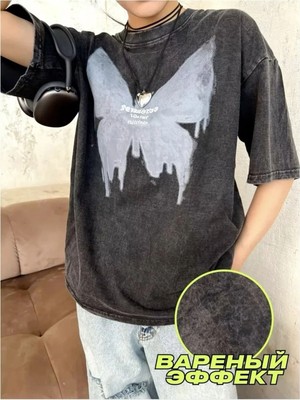 Luliana Baskılı Premium Kalite Yıkama Sokak Stili Oversize T-Shirt